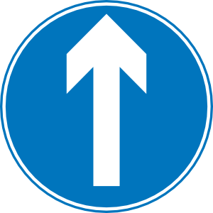 Straight Ahead Traffic Sign
