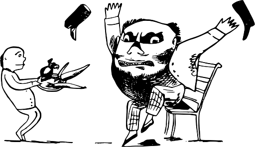 Edward Lear Drawing Gigantic Man Getting Angry