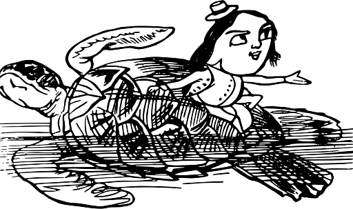 Edward Lear Woman on Turtle's Back