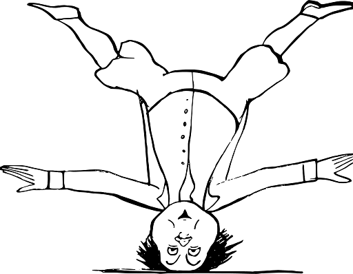 Edward Lear Drawing Man Balancing on his Head