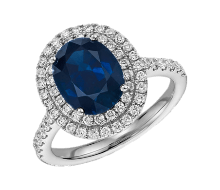Ring Embedded With Oval Sapphire