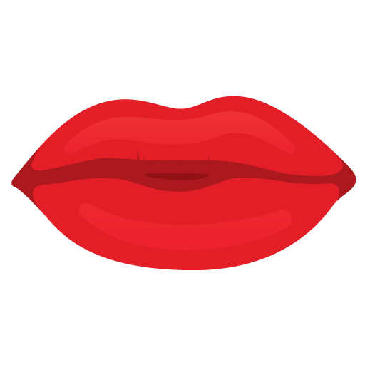 Cartoon Lips Red
