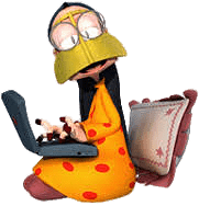 Freej Um Allawi Working on Laptop