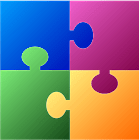 Solved Puzzle with Four Pieces