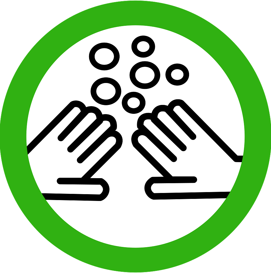 Wash Your Hands Green Sign