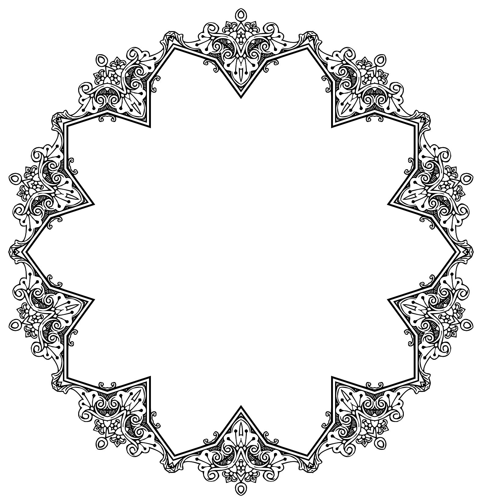 Floral Starry Round Frame