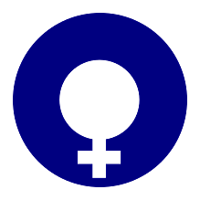 Transparent Female Symbol on Blue Background