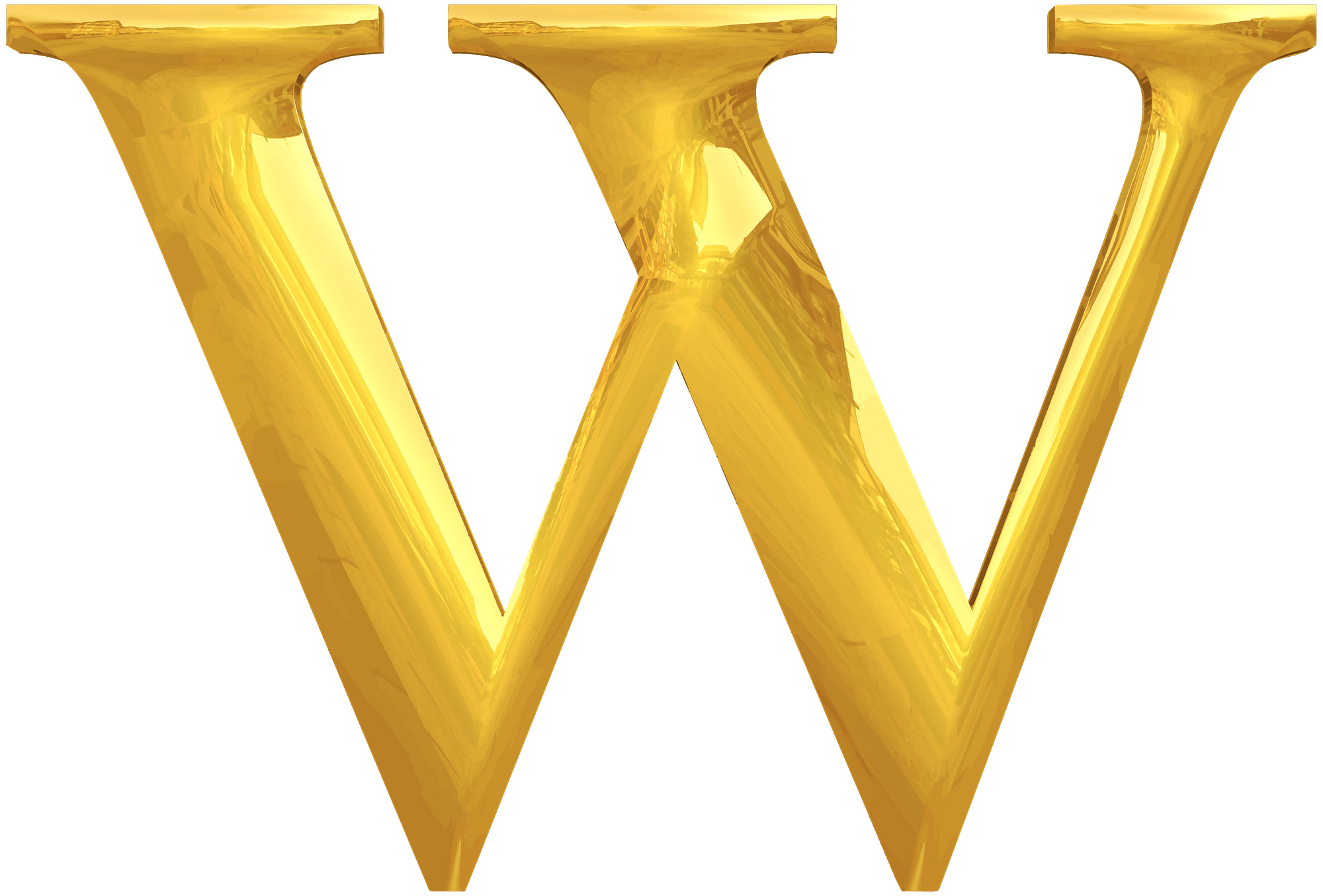 Gold Typography Letter W