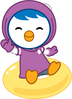 Petty Sitting on Floatie