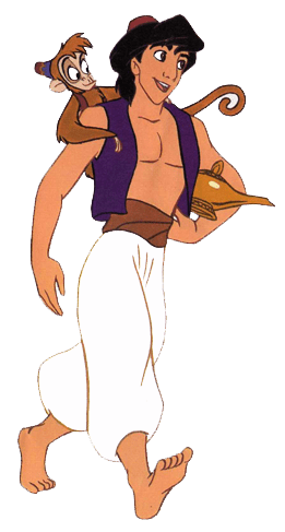 Aladdin With Abu on His Shoulder
