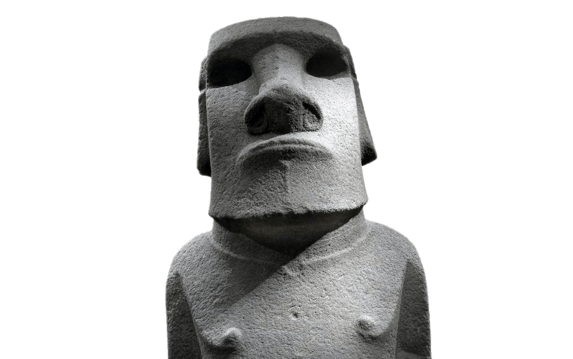 Easter Island Moai Head Front View