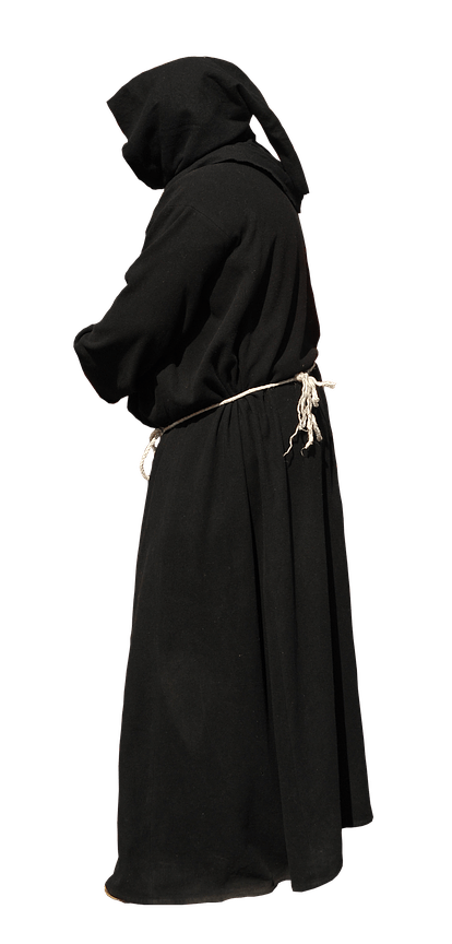 Monk Back View Black Gown