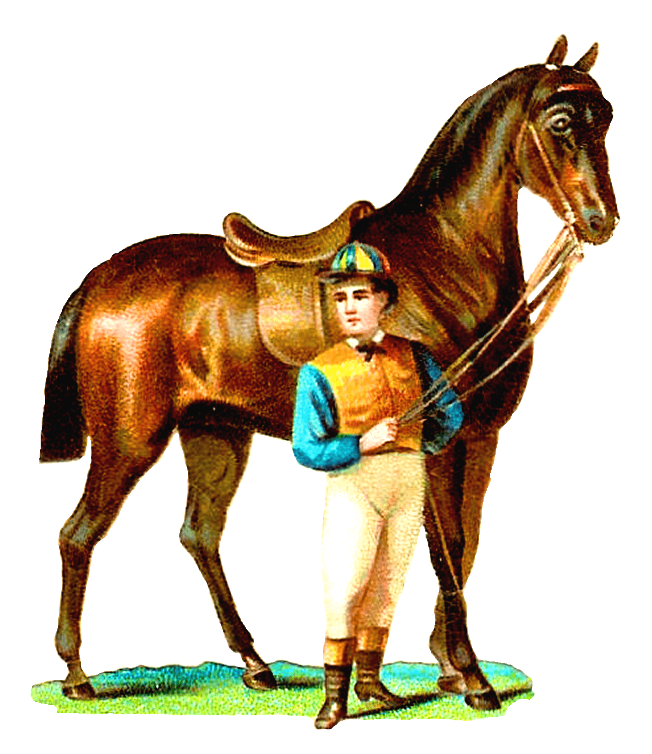 Race Horse and Jockey Vintage Clipart