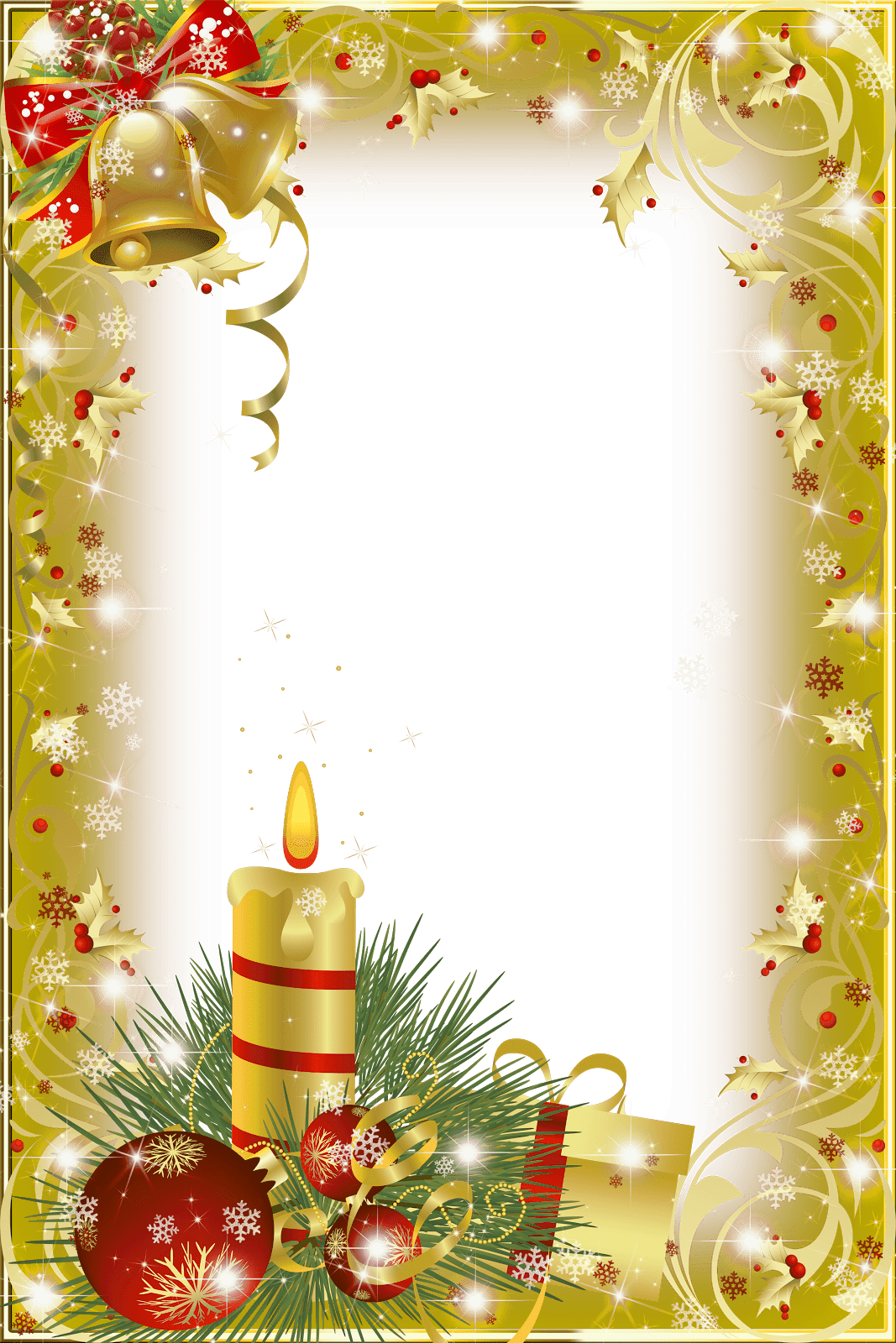 Christmas Frame Gold Candle