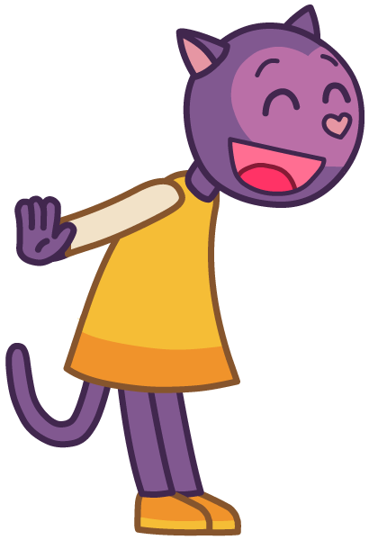 Misha the Purple Cat Laughing