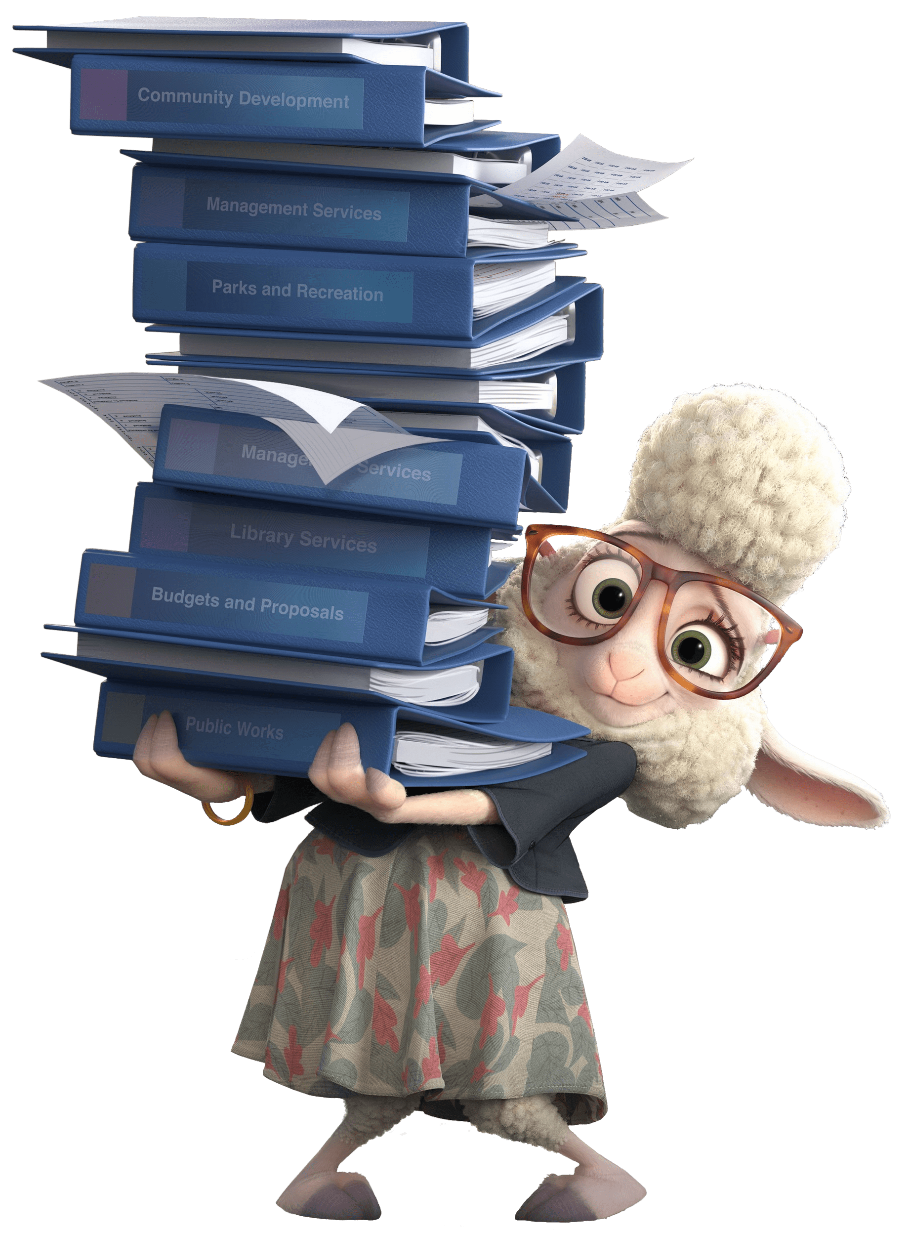 Zootopia Dawn Bellwether Holding Stack Of Files