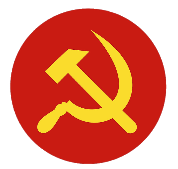 Yellow Hammer and Sickle In Red Circle