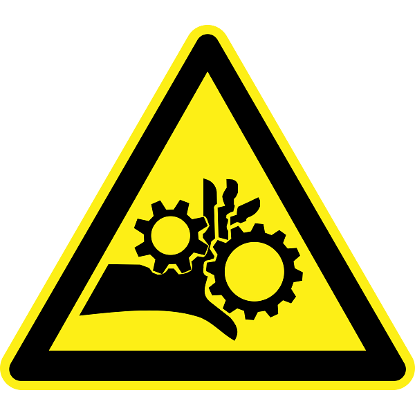 Mechanical Crush Hazard Warning Sign