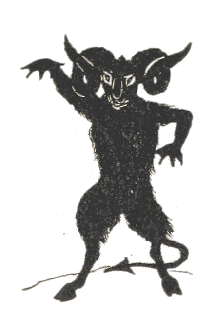 Standing Black Devil Animal Drawing