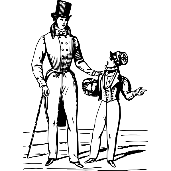 Father And Son Vintage Illustration