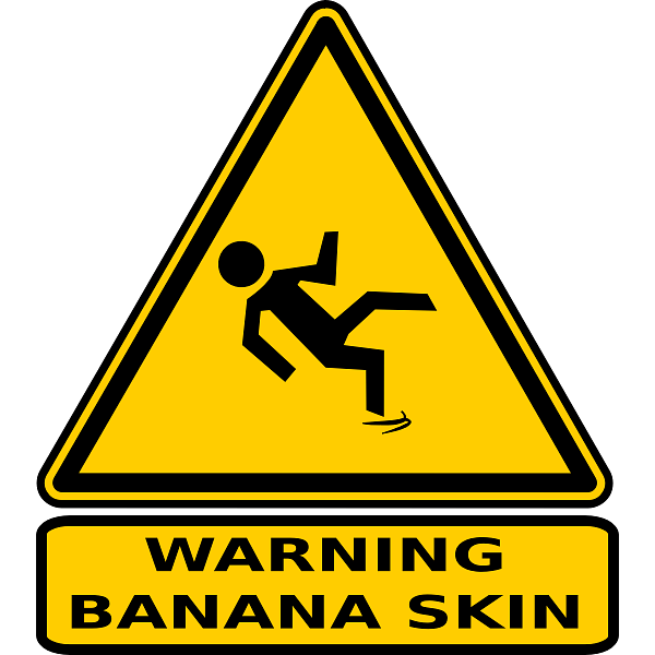 Banana Skin Hazard Warning Sign