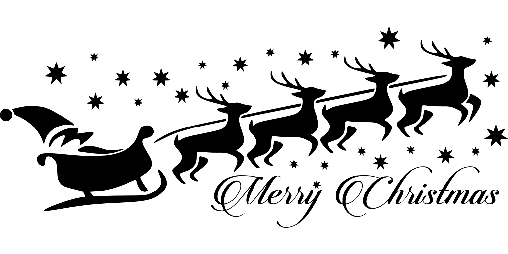 Merry Christmas Wishes and Sleigh