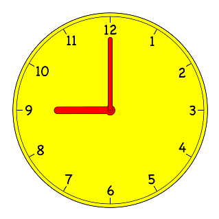 Analogue Clock 9:00