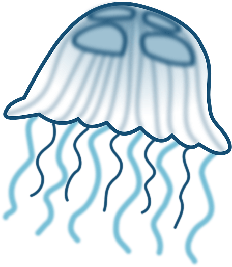 Blue and White Jellyfish