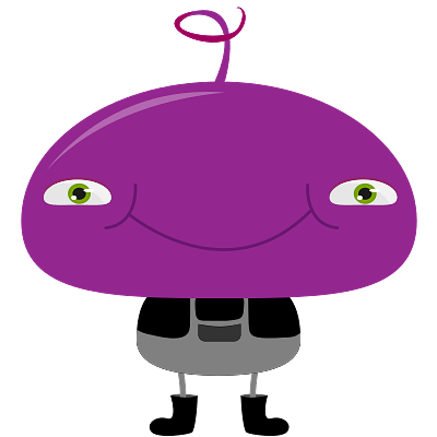 Purple Alien with Huge Head