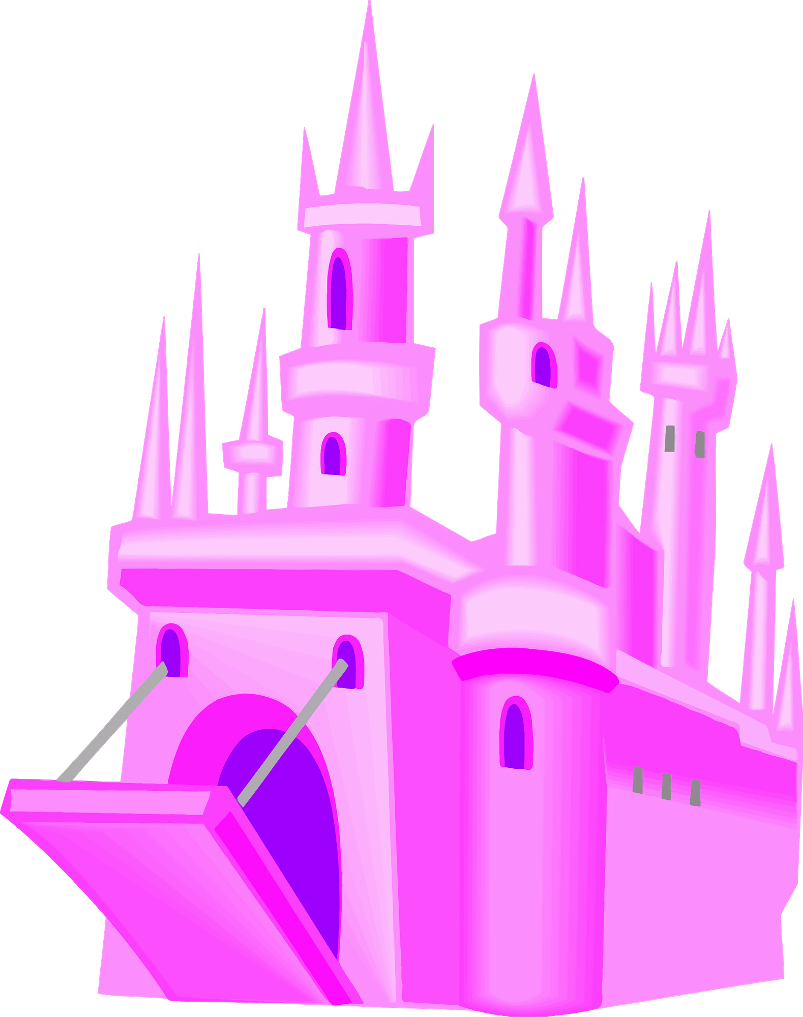 Pink Drawbridge Castle