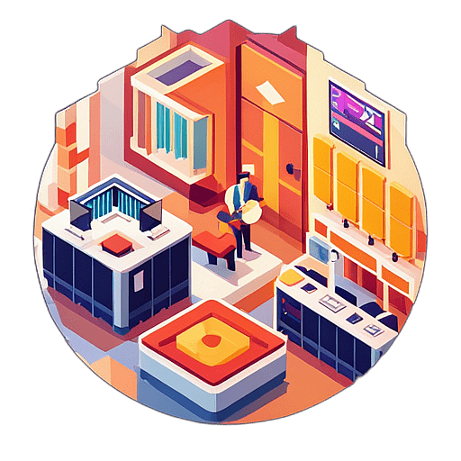 A college campus battle of the bands, where young artists compete for the top spot. low poly app icon