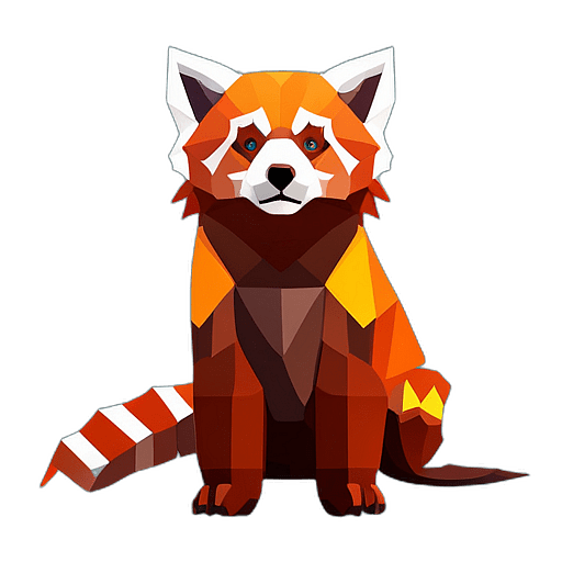 Red Panda, Cartoon Character - In The Style Of Pixar, Single View, No Shadow