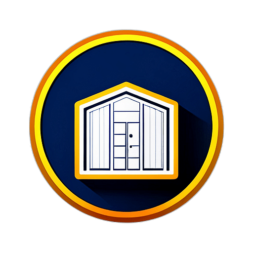 Storage Facility, Minimalist App Icon - Circle Icon Bevel Border