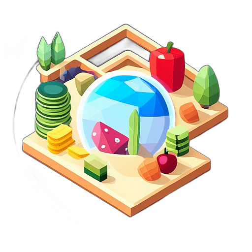 Nutrition Shop, Minimalist App Icon - Circle Icon Bevel Border