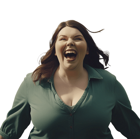 Happy Woman Shouting