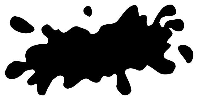 Elongated Black Paint Splatter