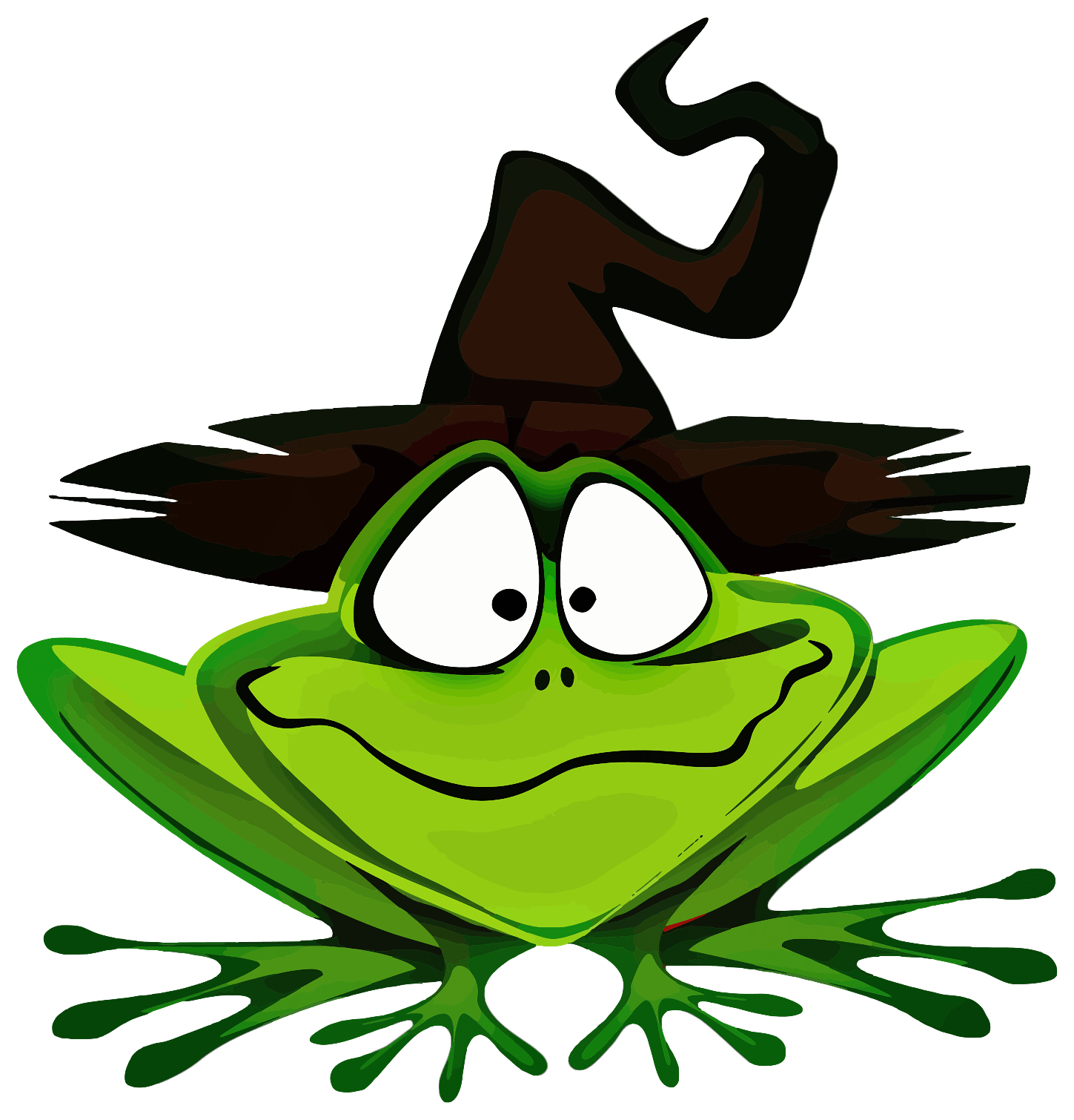 Frog Wearing Witch Hat