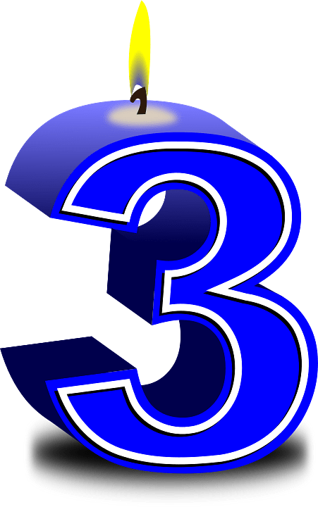 Number 3 Birthday Candle