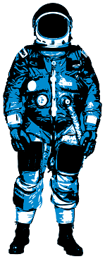 Astronaut Blue Drawing
