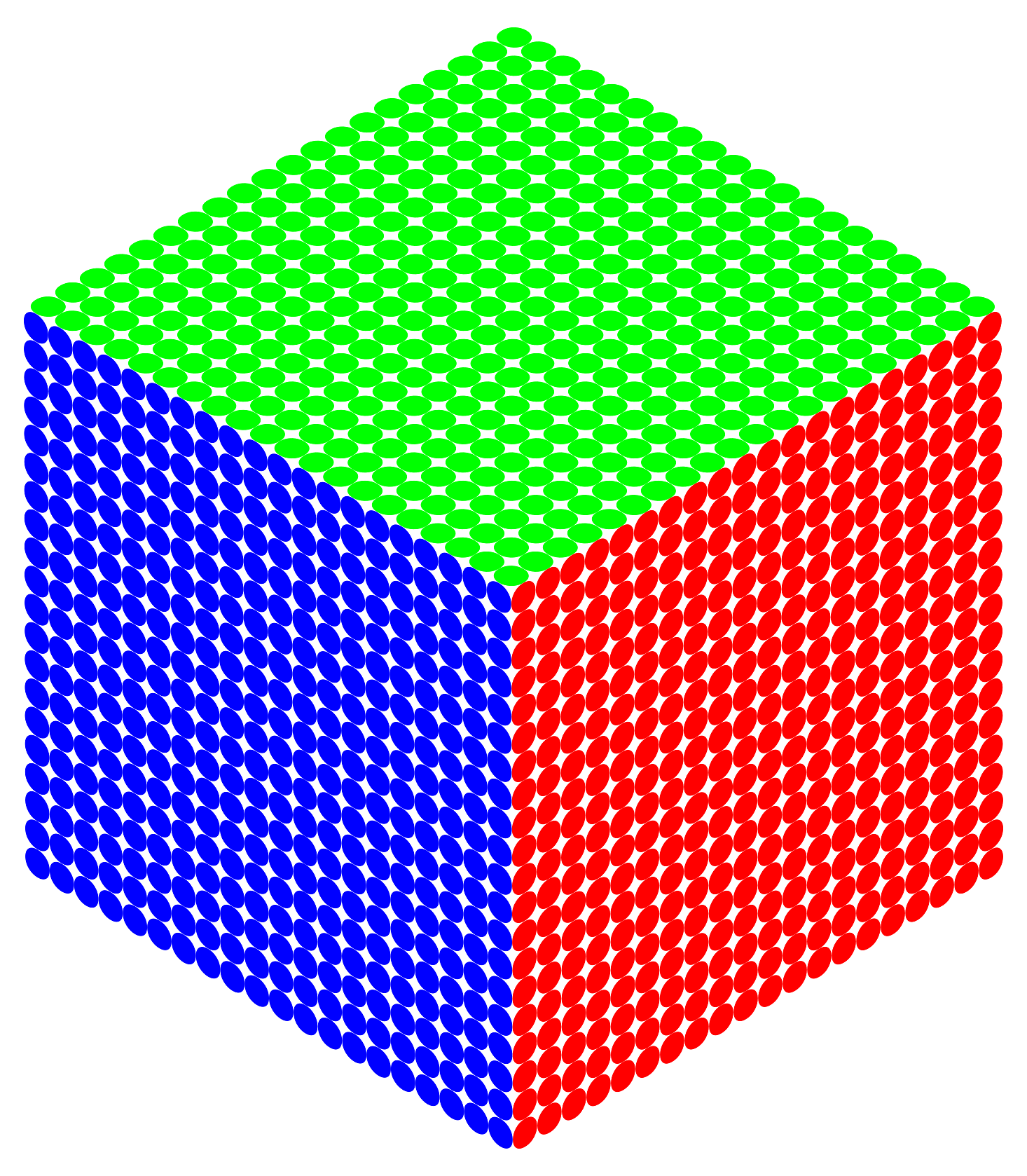 Green Blue and Red Cube