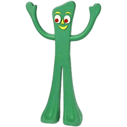 Gumby Holding Up Both Arms