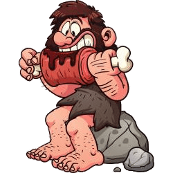 Caveman Eating Meat