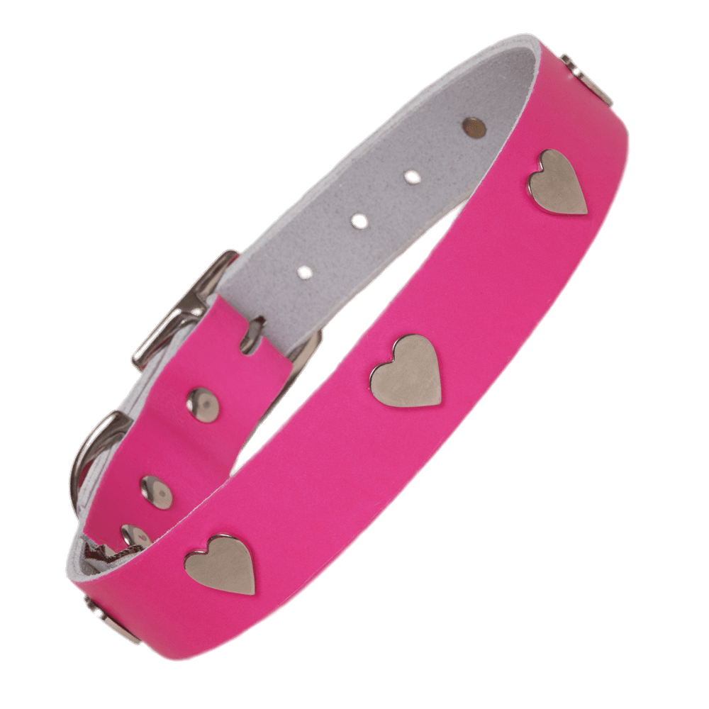 Pink Dog Collar With Hearts