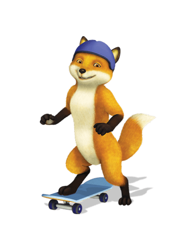 Fox on A Skateboard