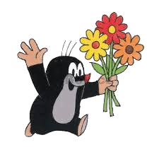 Little Mole Running Around With Flowers