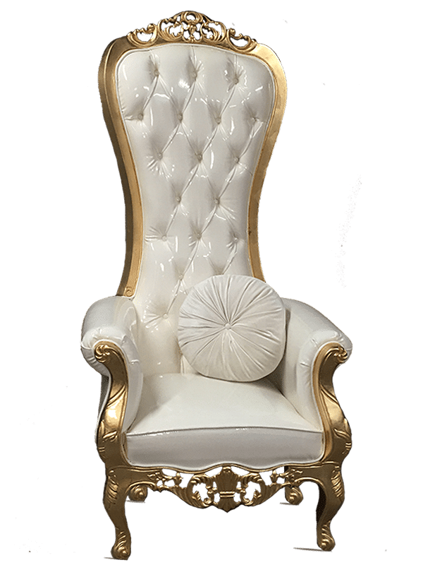 Luxurious White Leather Throne