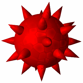 Red Virus With Spikes
