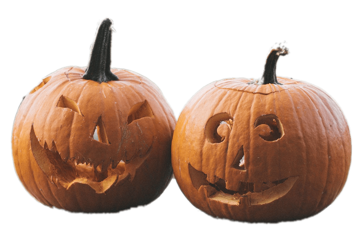 Two Halloween Pumpkins