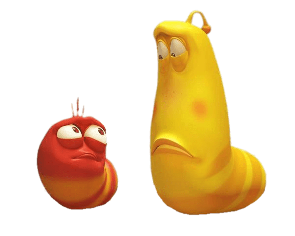 Larva Red and Yellow Looking Disappointed