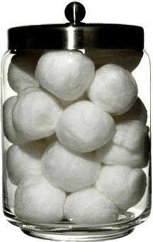 Cotton Balls In Glass Jar